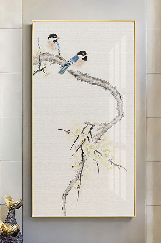 中式工笔画花鸟图装饰画