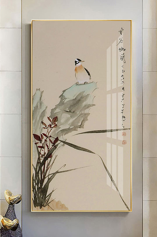 中式水墨花鳥(niǎo)圖客廳裝飾畫(huà)
