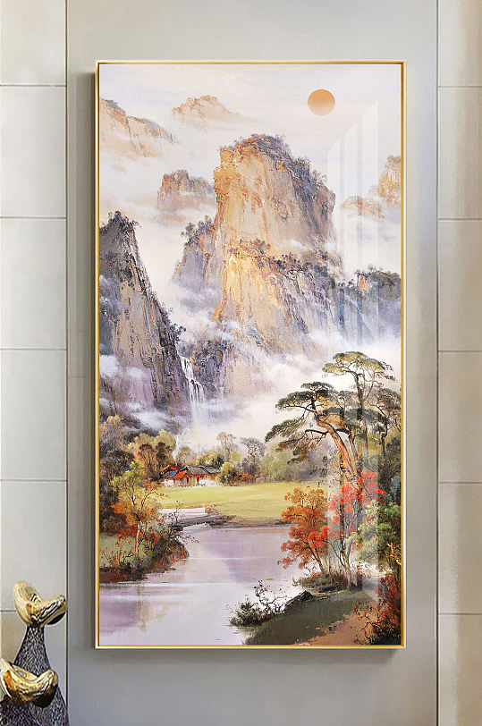 中式山河图装饰画 大气山河图