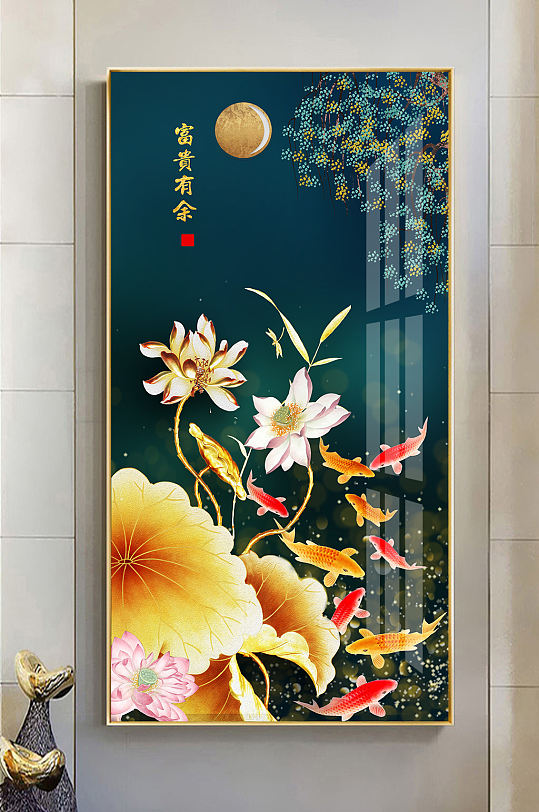 中式傳統(tǒng)荷花裝飾畫(huà)