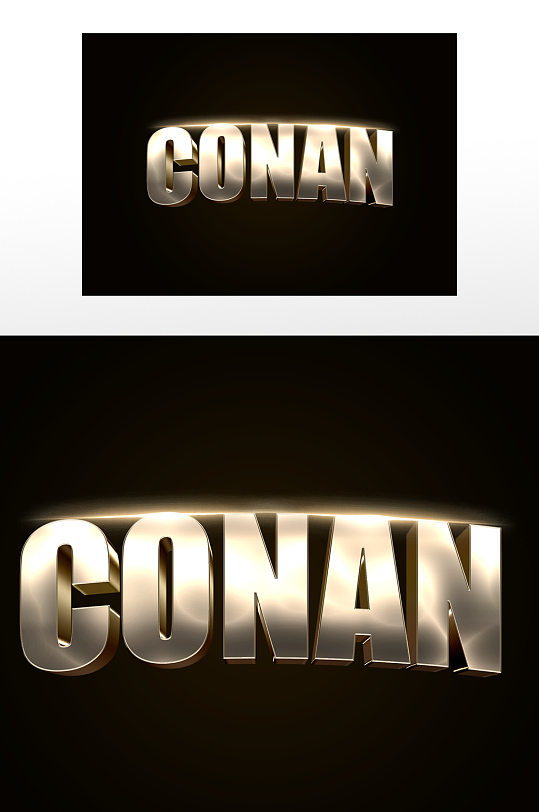 3d立体质感金属字体设计