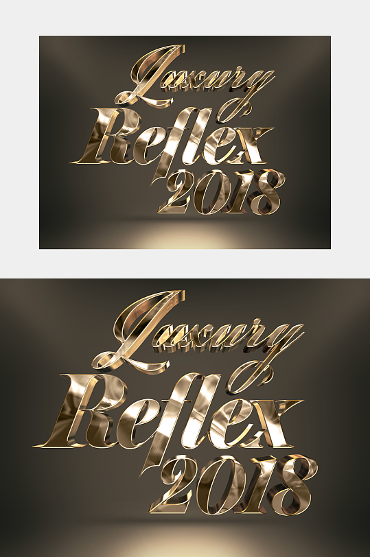 金属质感3D字体样机设计-众图网