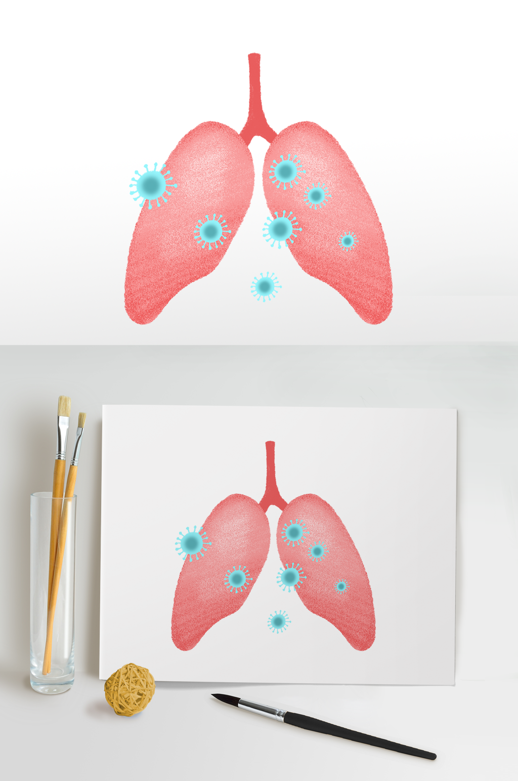 肺炎插画图片