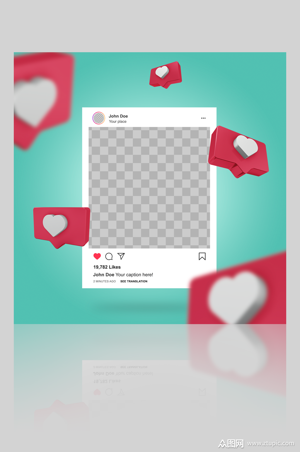 蓝色简约国外ins对话框拍照框界面设计