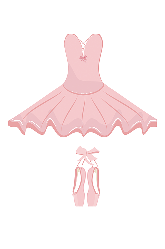 粉红色芭蕾舞裙子eps手绘插画设计素材