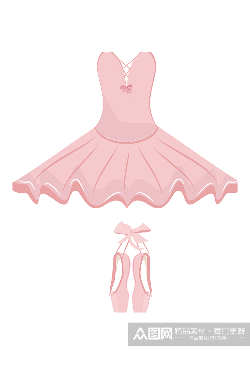 粉红色芭蕾舞裙子eps手绘插画设计素材素材