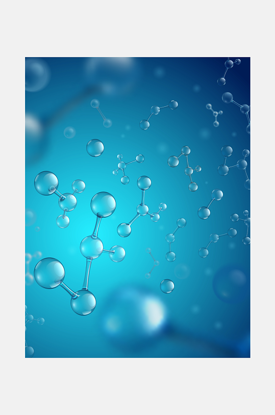 蓝色医疗化学分子水分子背景