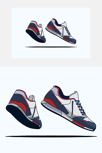 运动鞋插画手绘设计素材