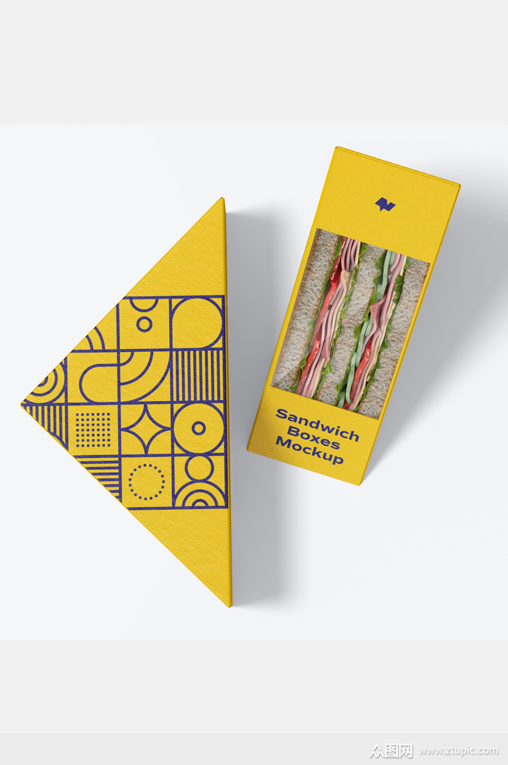 三明治食品包装样机三角形食品样机素材