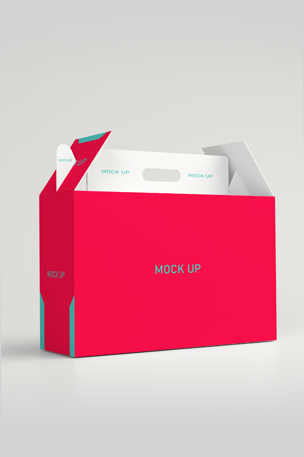 红色纸盒包装盒样机模板设计模板下载