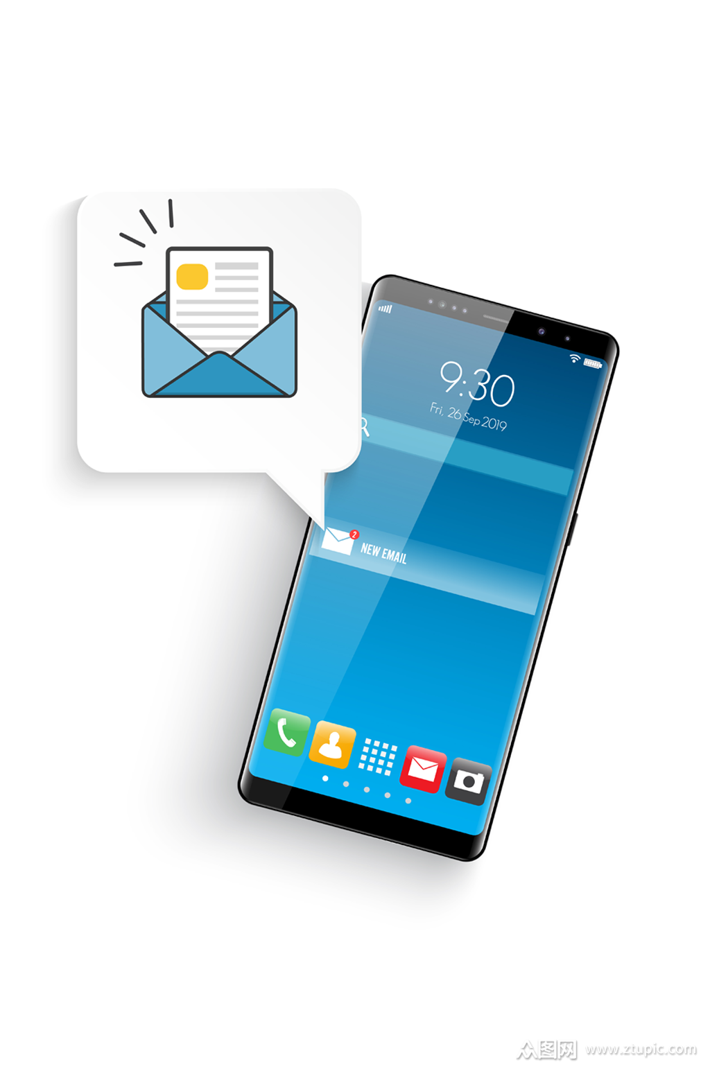 智能手机界面设计ui界面邮件信息提示设计
