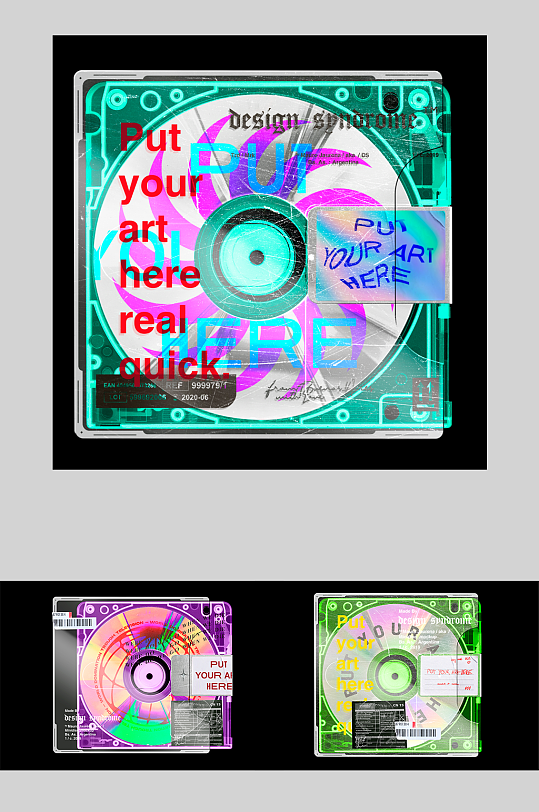 国外潮流时尚CD光盘样机贴图设计素材