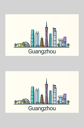 广州城市建筑城市地标元素