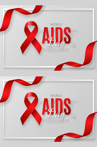 红色丝带艾滋日宣传海报背景