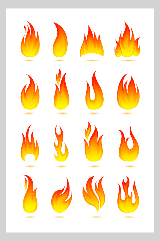 多款火苗火花元素icon设计