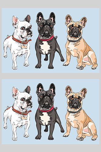 宠物狗手绘插画设计素材