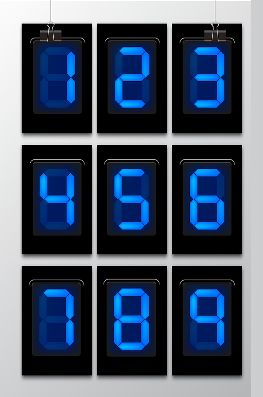 数码数字蓝色科技倒计时数字
