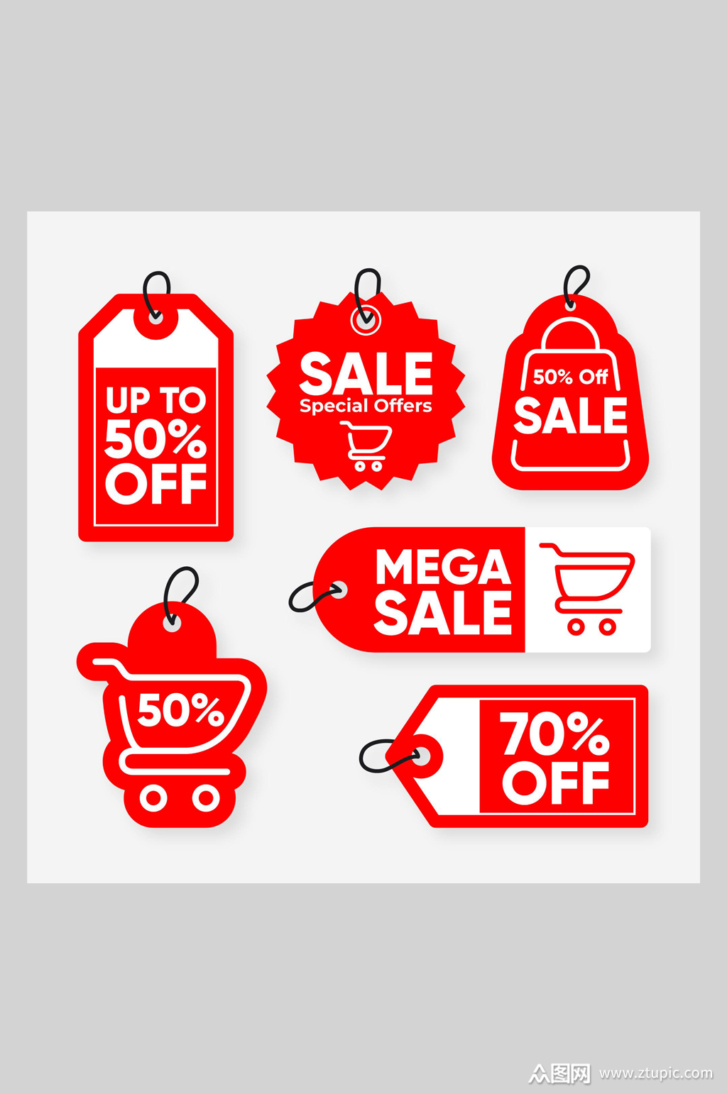 红色节日促销价格销售标签设计模板下载-编号3960014-众图网