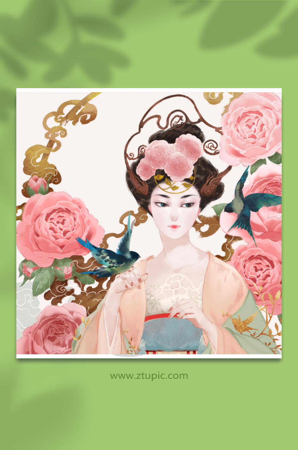 中国古典美女设计素材素材