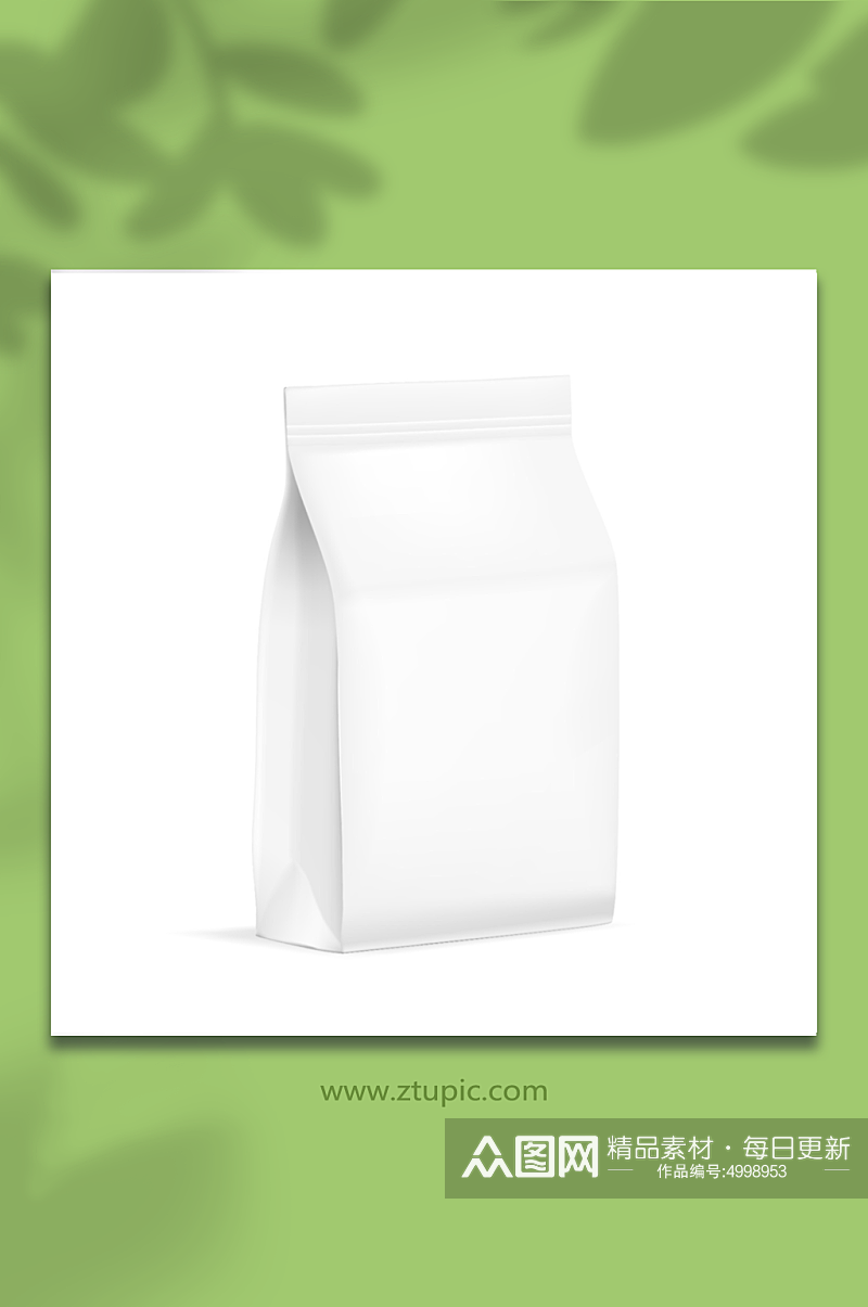 白色空白塑料纸包装自封小袋子样机素材