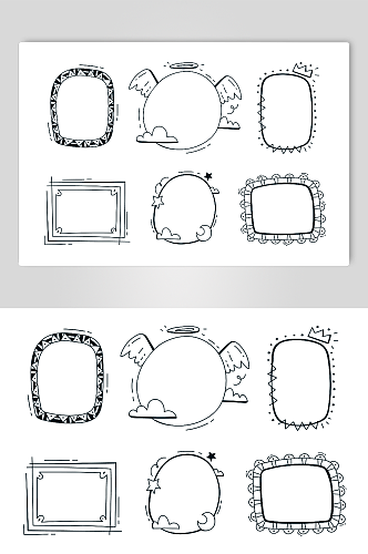 简约风黑白图框元素