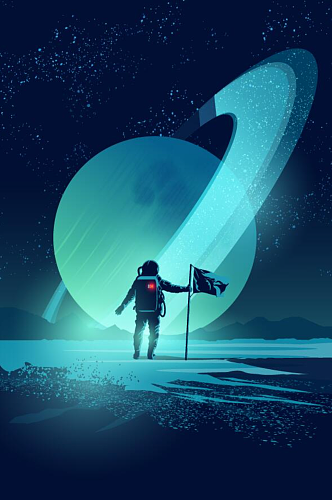 蓝色科技星球探索宣传海报设计