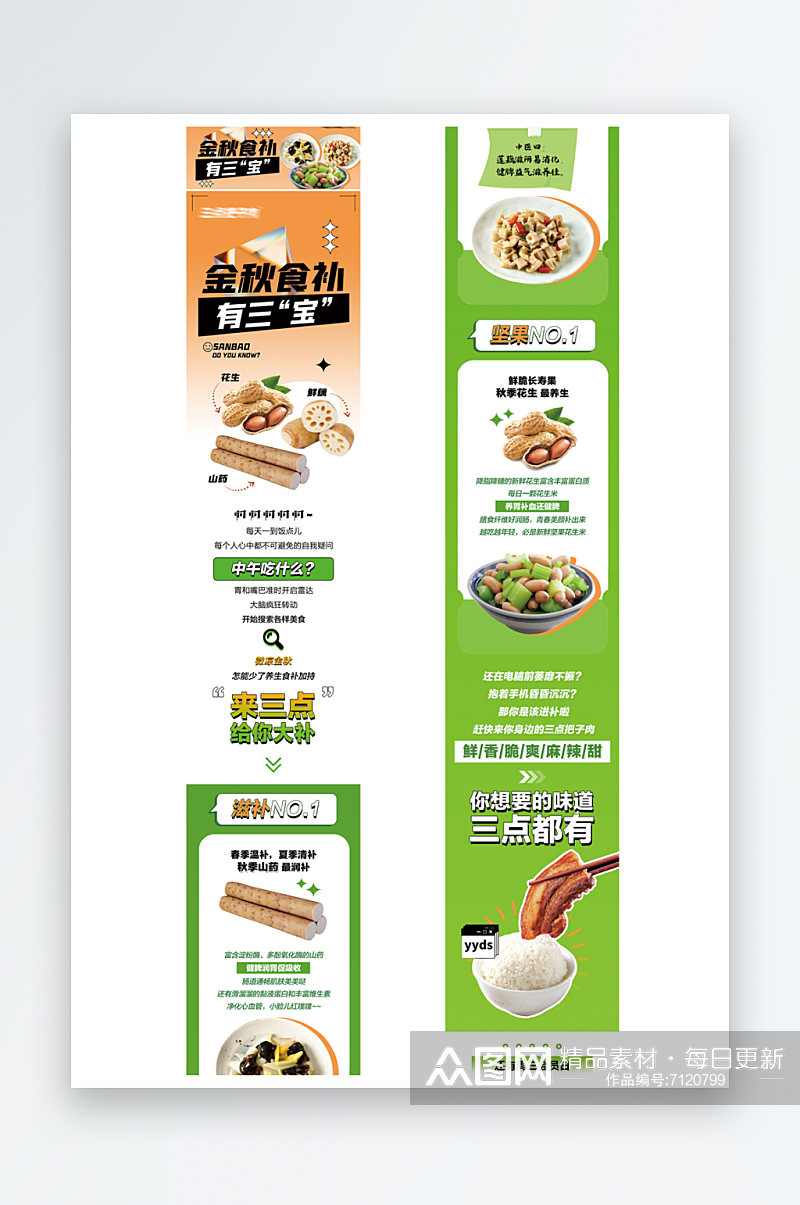 绿色生鲜餐饮果蔬饭店开业公众号长图设计素材