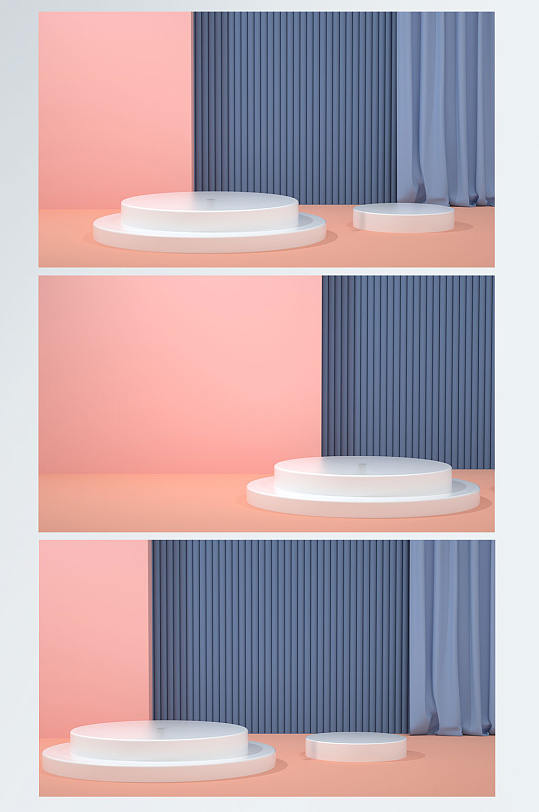 浪漫唯美情人节C4D展台电商背景场景-众图网