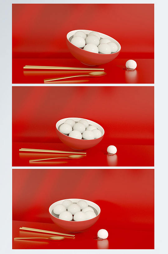 简洁大气元宵节C4D展台电商背景场景-众图网