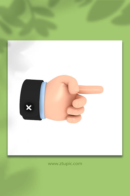 商务手指指路手势png免抠元素立体手模型