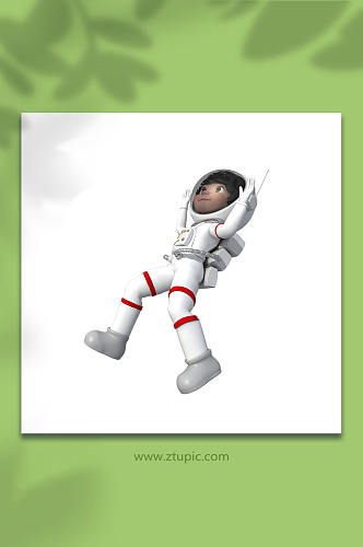 飞行宇航员3D卡通角色立体人物模型