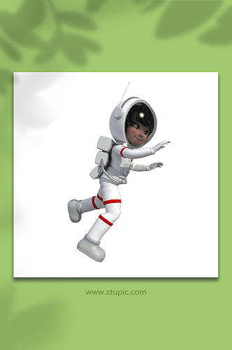 腾空宇航员3D卡通角色立体人物模型