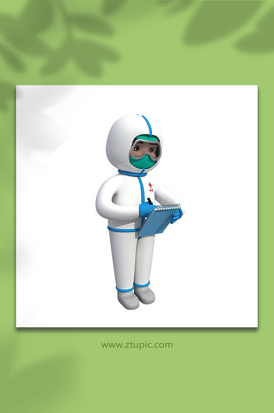 写字防疫医生3d立体人物模型免抠元素