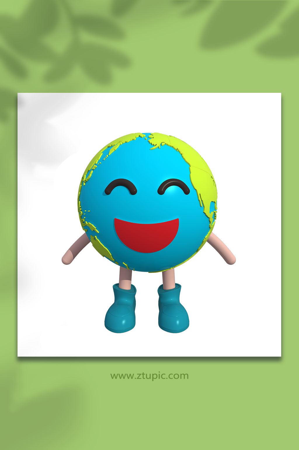 环保地球3D立体模型PNG免抠元素素材