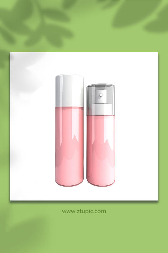 粉色化妆品3D立体模型PNG免抠元素-众图网