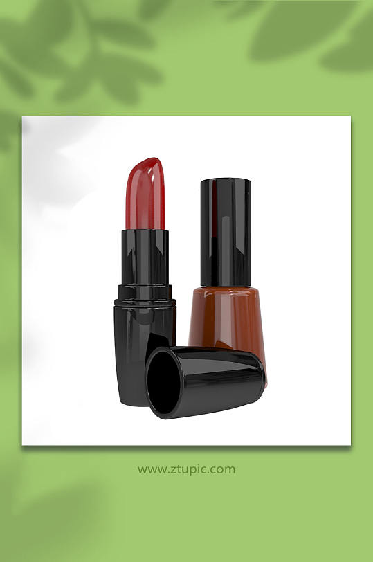 黑色唇膏化妆品3D立体模型PNG免抠元素-众图网