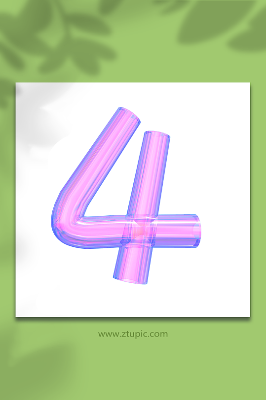 C4D字体设计PNG免抠元素立体字模型4