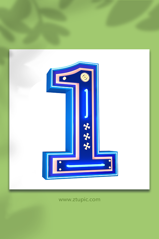 c4d字体设计png免抠元素立体字模型1