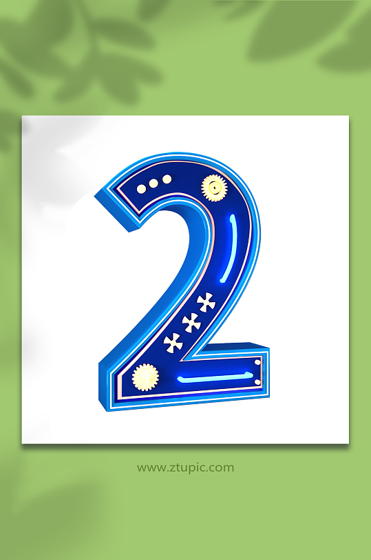 c4d字体设计png免抠元素立体字模型2