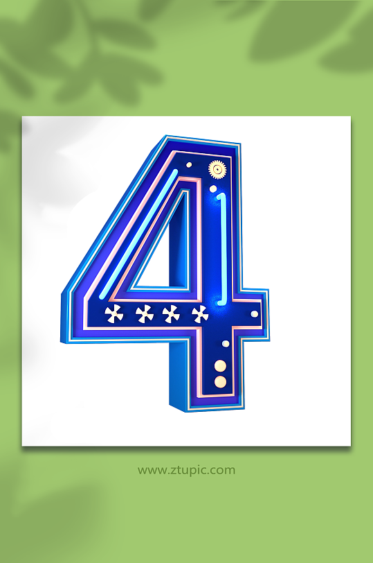 c4d字体设计png免抠元素立体字模型4