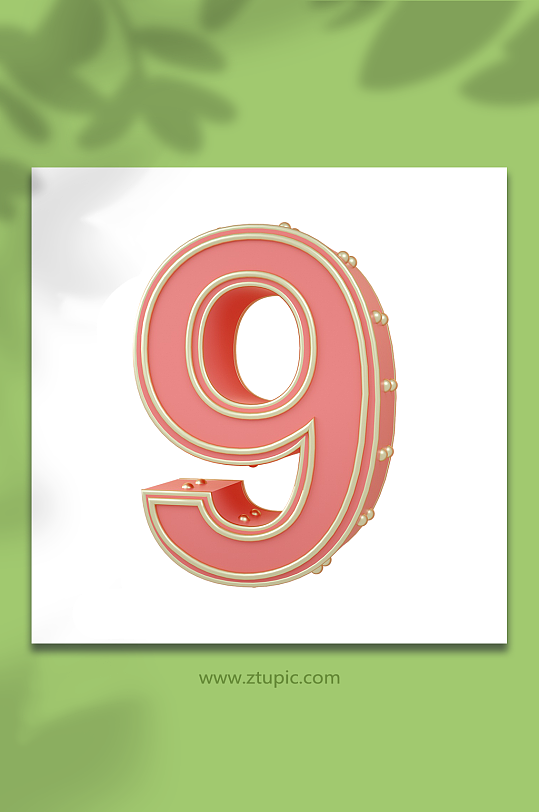 c4d字体设计png免抠元素立体字模型9