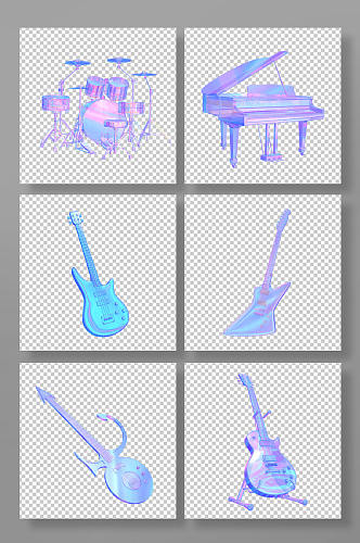 3D立体乐器音乐贝斯C4D模型PNG免抠元素