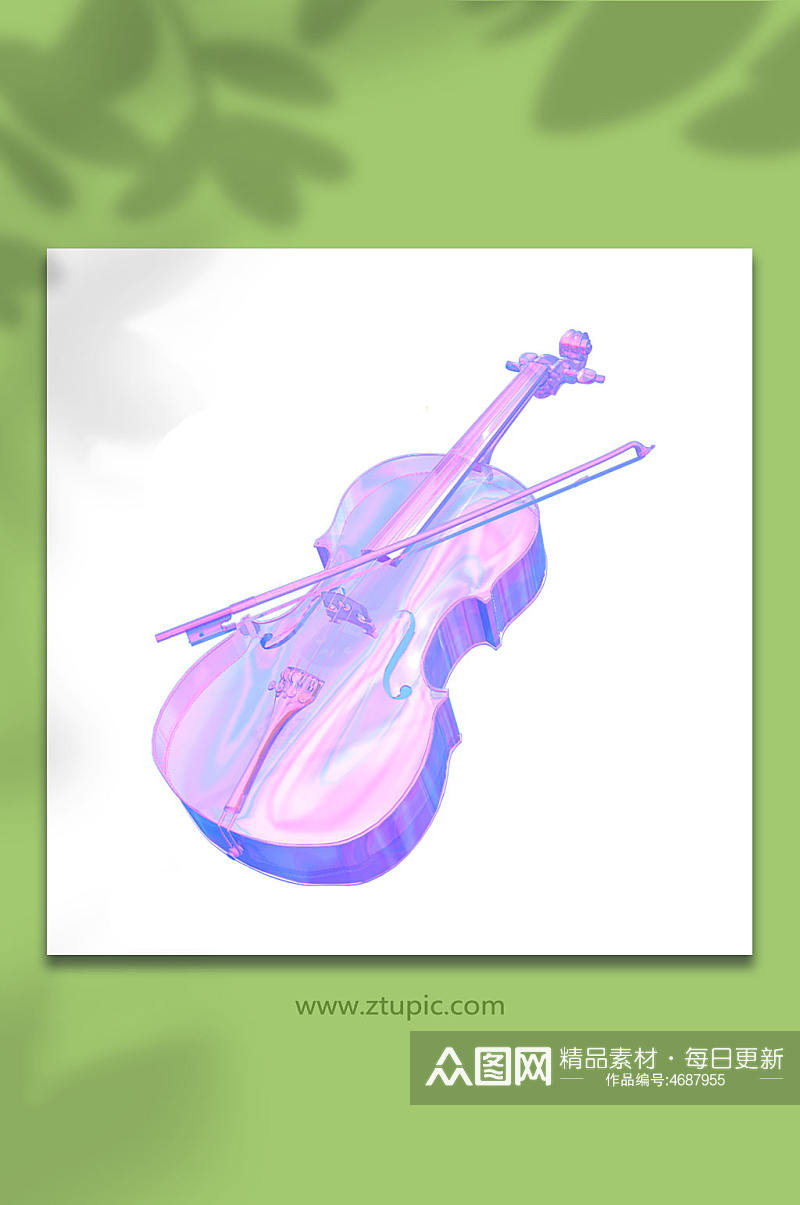 3D小提琴模型C4D立体模型PNG免抠元素素材