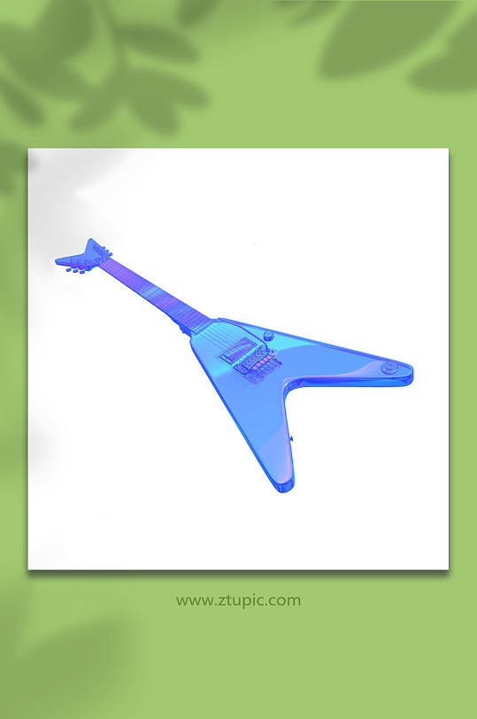 3D立体乐器吉他C4D模型PNG免抠元素-众图网