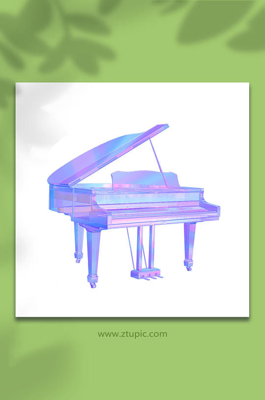 3D立体乐器钢琴C4D模型PNG免抠元素-众图网