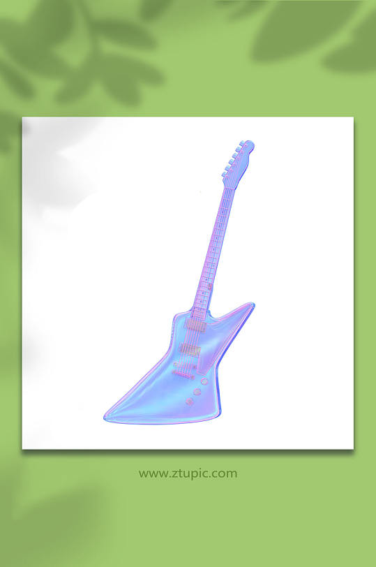 3D立体音乐乐器贝斯C4D模型PNG免抠元素-众图网