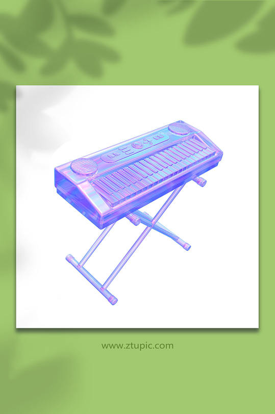 3D立体乐器琴C4D模型PNG免抠元素-众图网