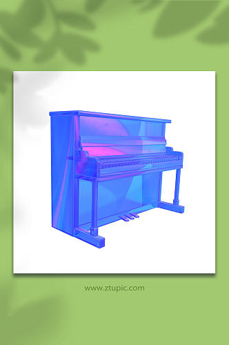 3D立体乐器钢琴C4D模型PNG免抠元素