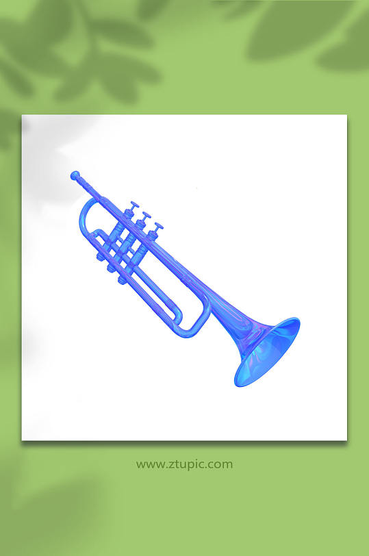 3d立体乐器小号c4d模型png免抠元素