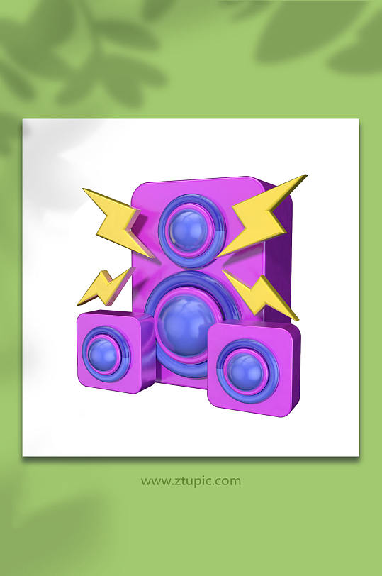 3D立体乐器音响C4D模型PNG免抠元素-众图网